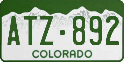 CO license plate ATZ892