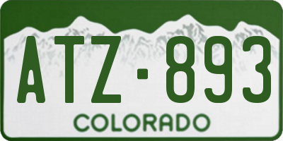 CO license plate ATZ893