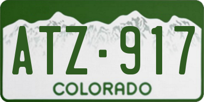 CO license plate ATZ917