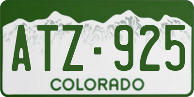 CO license plate ATZ925