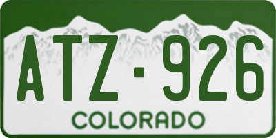 CO license plate ATZ926