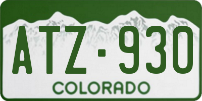 CO license plate ATZ930