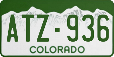 CO license plate ATZ936