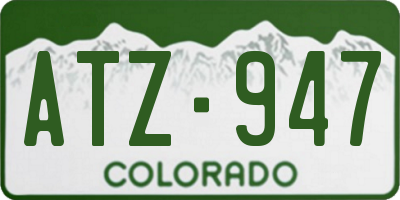 CO license plate ATZ947