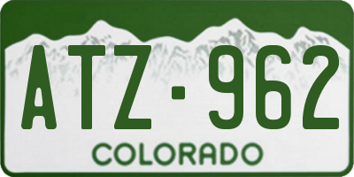 CO license plate ATZ962