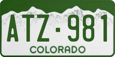 CO license plate ATZ981