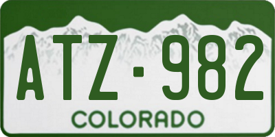 CO license plate ATZ982