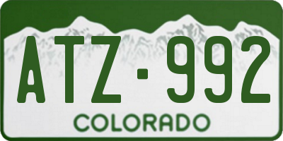 CO license plate ATZ992