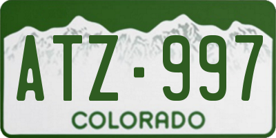 CO license plate ATZ997