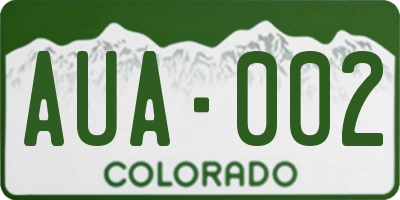 CO license plate AUA002
