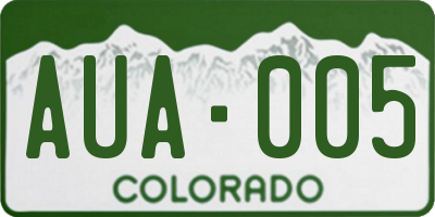 CO license plate AUA005