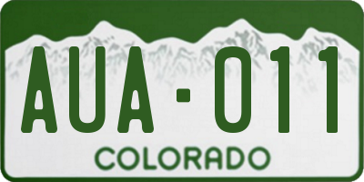 CO license plate AUA011