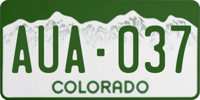 CO license plate AUA037