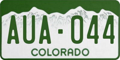 CO license plate AUA044