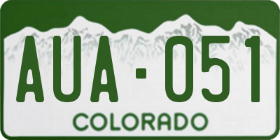 CO license plate AUA051