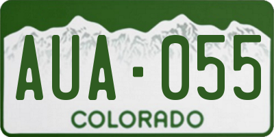 CO license plate AUA055
