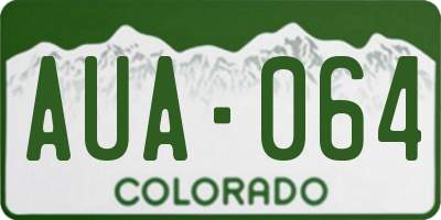 CO license plate AUA064