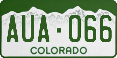 CO license plate AUA066