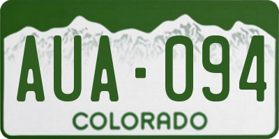 CO license plate AUA094