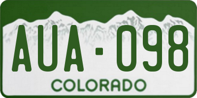 CO license plate AUA098