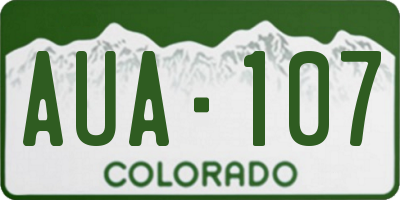 CO license plate AUA107