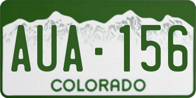 CO license plate AUA156