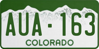 CO license plate AUA163