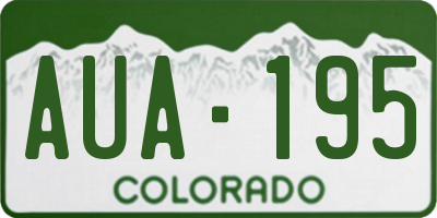 CO license plate AUA195