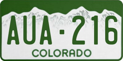CO license plate AUA216