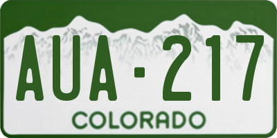 CO license plate AUA217