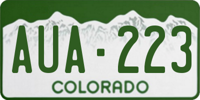 CO license plate AUA223