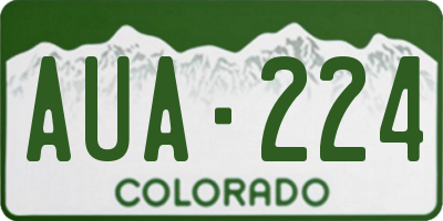 CO license plate AUA224