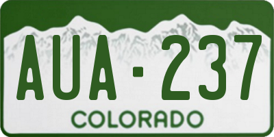CO license plate AUA237