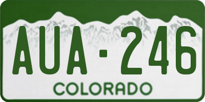 CO license plate AUA246