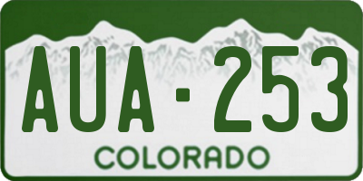 CO license plate AUA253