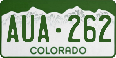 CO license plate AUA262