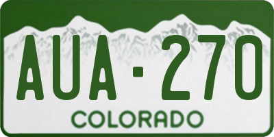 CO license plate AUA270