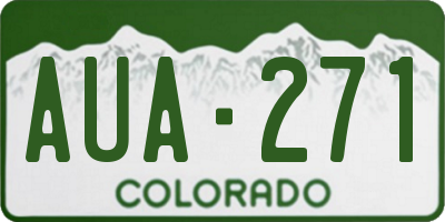 CO license plate AUA271