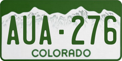 CO license plate AUA276