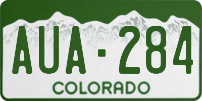 CO license plate AUA284