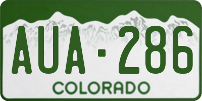 CO license plate AUA286