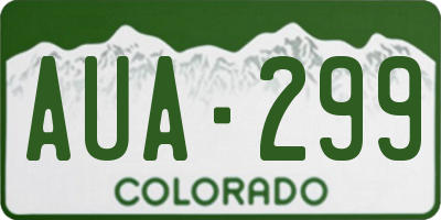CO license plate AUA299