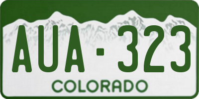 CO license plate AUA323