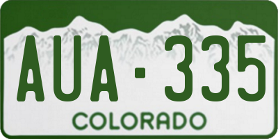 CO license plate AUA335