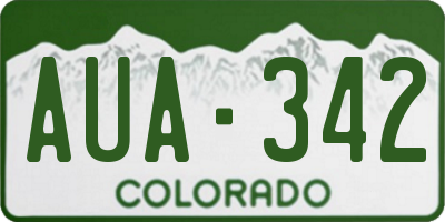 CO license plate AUA342