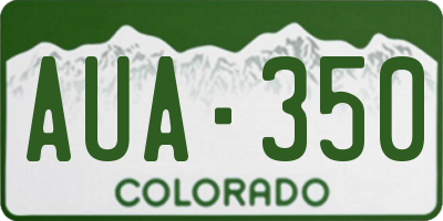 CO license plate AUA350