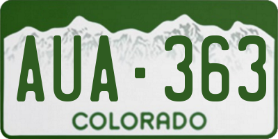 CO license plate AUA363
