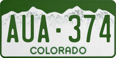 CO license plate AUA374