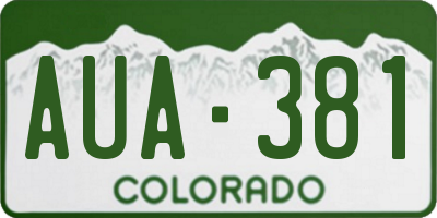 CO license plate AUA381