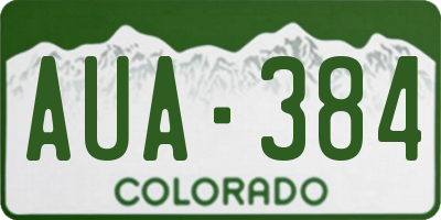 CO license plate AUA384